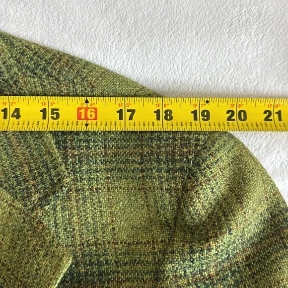 Vintage Hampton Heath Green Wool Plaid Blazer Jacket Size 44